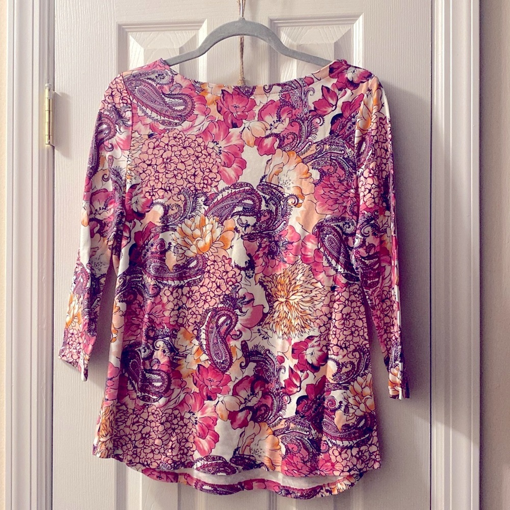 Macys Charter Club 3/4 length sleeve cotton tee